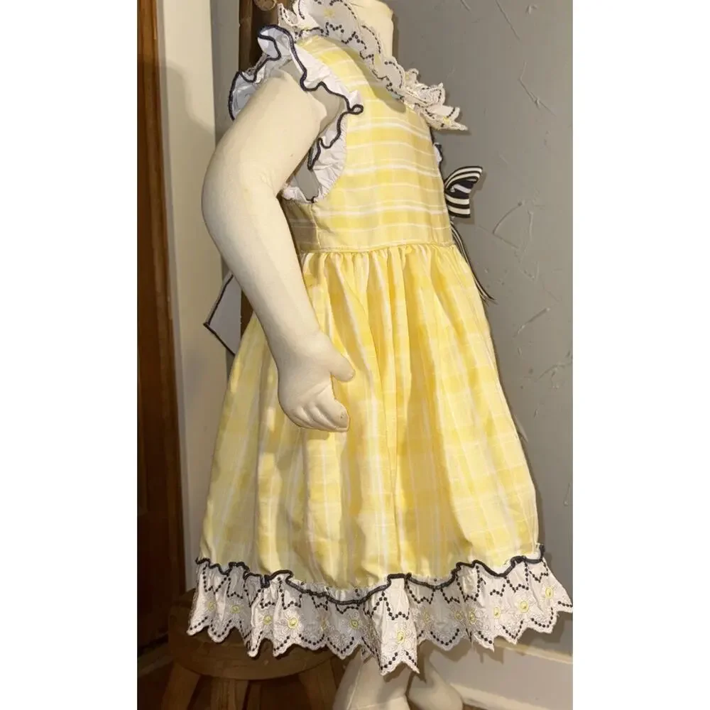 Pettigirl Yellow White Navy Sundress Size 5‎